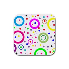 Round Abstract Design Rubber Square Coaster (4 Pack)  by Pakrebo