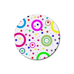 Round Abstract Design Rubber Round Coaster (4 Pack)  by Pakrebo