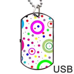 Round Abstract Design Dog Tag Usb Flash (two Sides) by Pakrebo