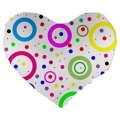 Round Abstract Design Large 19  Premium Flano Heart Shape Cushions by Pakrebo