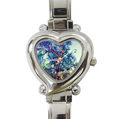 Tree Colorful Nature Landscape Heart Italian Charm Watch by Pakrebo