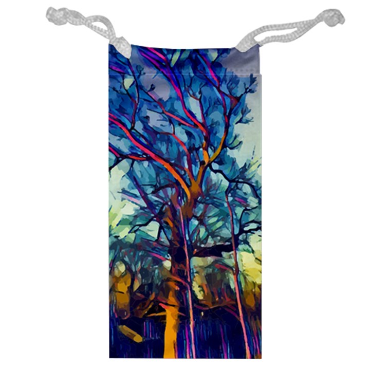 Tree Colorful Nature Landscape Jewelry Bag