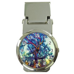 Tree Colorful Nature Landscape Money Clip Watches by Pakrebo