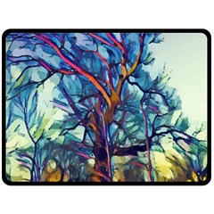 Tree Colorful Nature Landscape Double Sided Fleece Blanket (large)  by Pakrebo