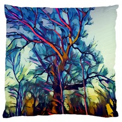 Tree Colorful Nature Landscape Large Flano Cushion Case (one Side) by Pakrebo