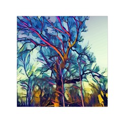 Tree Colorful Nature Landscape Small Satin Scarf (square) by Pakrebo