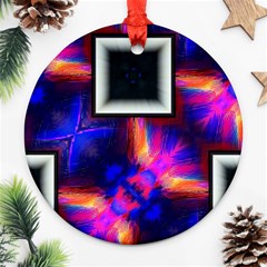 Box Abstract Frame Square Round Ornament (two Sides) by Pakrebo