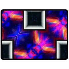 Box Abstract Frame Square Fleece Blanket (large)  by Pakrebo