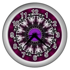 Kaleidoscope Round Circle Geometry Wall Clock (silver) by Pakrebo