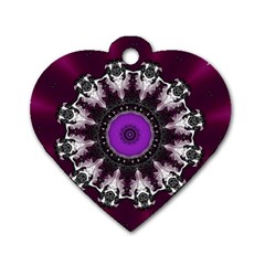 Kaleidoscope Round Circle Geometry Dog Tag Heart (one Side) by Pakrebo