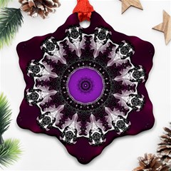 Kaleidoscope Round Circle Geometry Snowflake Ornament (two Sides) by Pakrebo