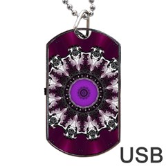 Kaleidoscope Round Circle Geometry Dog Tag Usb Flash (one Side) by Pakrebo