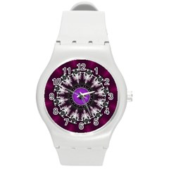 Kaleidoscope Round Circle Geometry Round Plastic Sport Watch (m) by Pakrebo