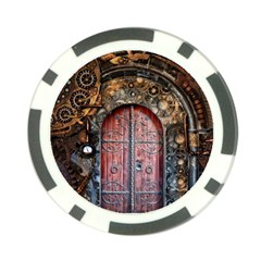 Steampunk Gears Pipes Brass Door Poker Chip Card Guard by Pakrebo