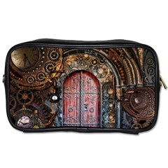 Steampunk Gears Pipes Brass Door Toiletries Bag (one Side) by Pakrebo