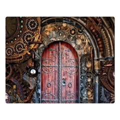 Steampunk Gears Pipes Brass Door Double Sided Flano Blanket (large)  by Pakrebo