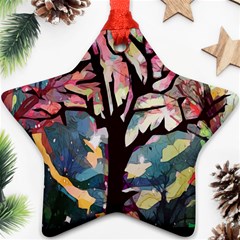 Tree Moon Night Sky Landscape Ornament (star) by Pakrebo