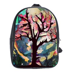 Tree Moon Night Sky Landscape School Bag (large) by Pakrebo