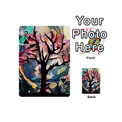 Tree Moon Night Sky Landscape Playing Cards 54 (mini) by Pakrebo