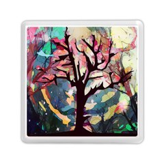 Tree Moon Night Sky Landscape Memory Card Reader (square) by Pakrebo