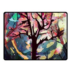 Tree Moon Night Sky Landscape Double Sided Fleece Blanket (small)  by Pakrebo