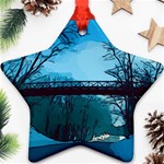 Bridge Trees Walking Nature Road Ornament (Star) Front