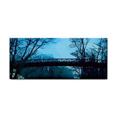 Bridge Trees Walking Nature Road Hand Towel by Pakrebo