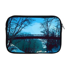 Bridge Trees Walking Nature Road Apple Macbook Pro 17  Zipper Case by Pakrebo