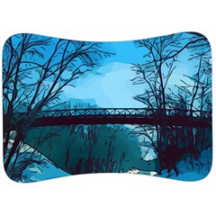 Bridge Trees Walking Nature Road Velour Seat Head Rest Cushion by Pakrebo