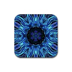 Background Blue Flower Rubber Coaster (square)  by Pakrebo