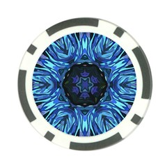 Background Blue Flower Poker Chip Card Guard by Pakrebo