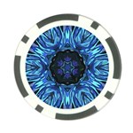 Background Blue Flower Poker Chip Card Guard Front