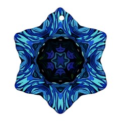 Background Blue Flower Snowflake Ornament (two Sides) by Pakrebo