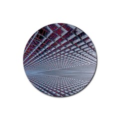 Metal Sci Fi Fantasy Background Rubber Coaster (round) 