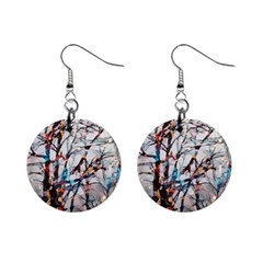 Forest Abstract Artwork Colorful Mini Button Earrings by Pakrebo