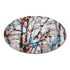 Forest Abstract Artwork Colorful Oval Magnet