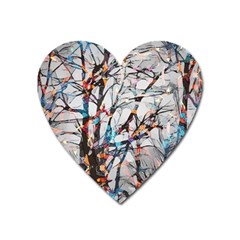 Forest Abstract Artwork Colorful Heart Magnet by Pakrebo