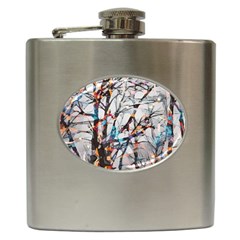 Forest Abstract Artwork Colorful Hip Flask (6 Oz) by Pakrebo