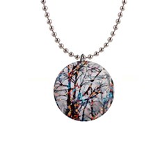 Forest Abstract Artwork Colorful 1  Button Necklace by Pakrebo