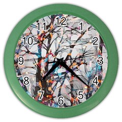 Forest Abstract Artwork Colorful Color Wall Clock by Pakrebo