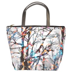 Forest Abstract Artwork Colorful Bucket Bag by Pakrebo