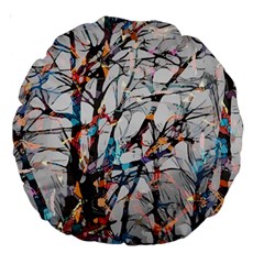 Forest Abstract Artwork Colorful Large 18  Premium Round Cushions by Pakrebo