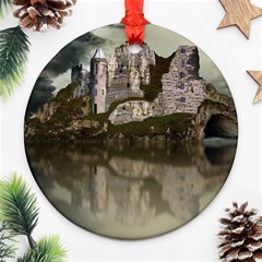 Sea Fortress Lake Reflection Sky Ornament (round) by Pakrebo