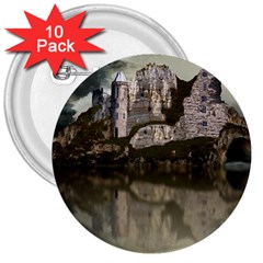 Sea Fortress Lake Reflection Sky 3  Buttons (10 Pack)  by Pakrebo