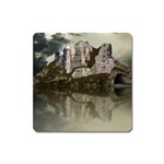 Sea Fortress Lake Reflection Sky Square Magnet Front