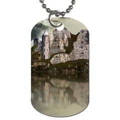 Sea Fortress Lake Reflection Sky Dog Tag (one Side) by Pakrebo