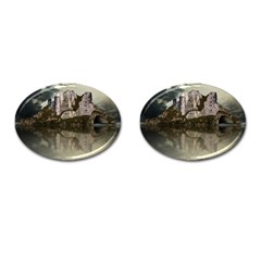 Sea Fortress Lake Reflection Sky Cufflinks (oval) by Pakrebo