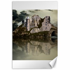 Sea Fortress Lake Reflection Sky Canvas 24  X 36  by Pakrebo