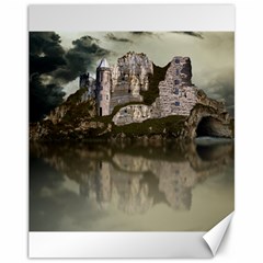 Sea Fortress Lake Reflection Sky Canvas 11  X 14  by Pakrebo