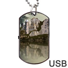 Sea Fortress Lake Reflection Sky Dog Tag Usb Flash (one Side) by Pakrebo